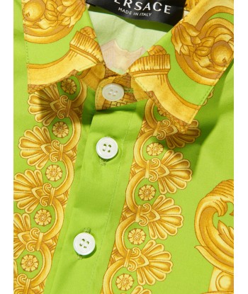 Versace Baby Boys Barroco Short Sleeve Shirt in Lime 2024