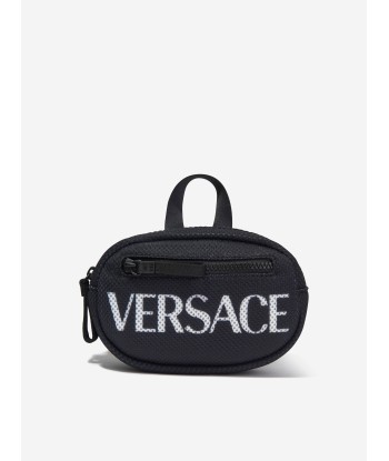 Versace Kids Log Belt Bag in Black le des métaux précieux