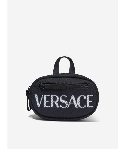 Versace Kids Log Belt Bag in Black le des métaux précieux