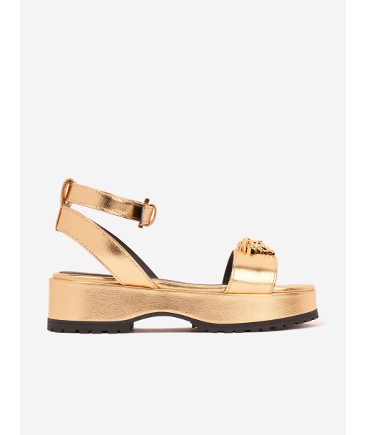 Versace Girls Medusa Platform Sandals in Gold en stock