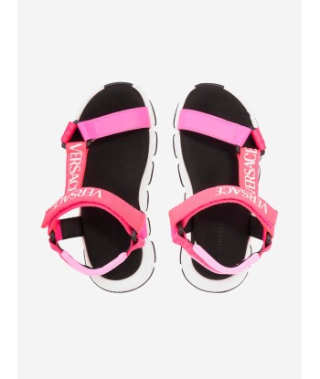 Versace Girls Logo Strap Sandals in Pink Faites des économies