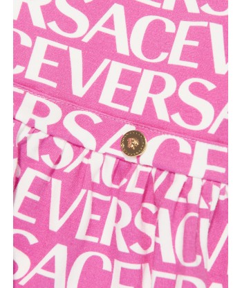 Versace Baby Girls Layered Logo Dress in Pink les ctes