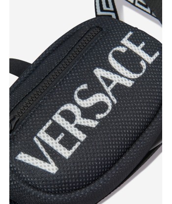 Versace Kids Log Belt Bag in Black le des métaux précieux