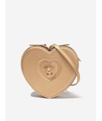 Versace Girls Leather Heart Shoulder Bag in Gold basket pas cher