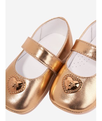 Versace Baby Girls Leather Shoes in Gold la livraison gratuite