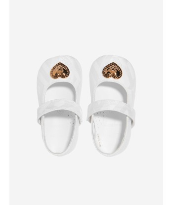 Versace Baby Girls Leather Shoes in White d'Europe débarque