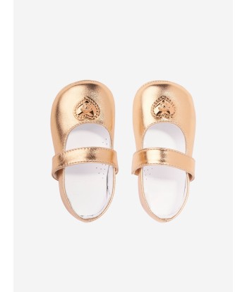 Versace Baby Girls Leather Shoes in Gold la livraison gratuite