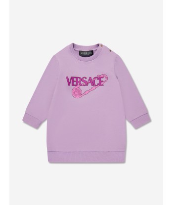 Versace Baby Girls Safety Pin Sweater Dress in Lilac Livraison rapide