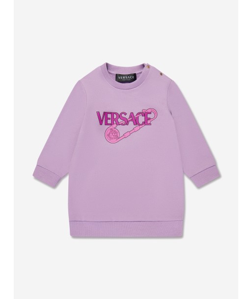 Versace Baby Girls Safety Pin Sweater Dress in Lilac Livraison rapide