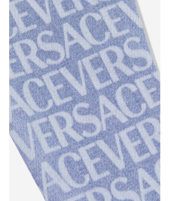 Versace Baby Logo Print Pull On Jeans in Blue en ligne