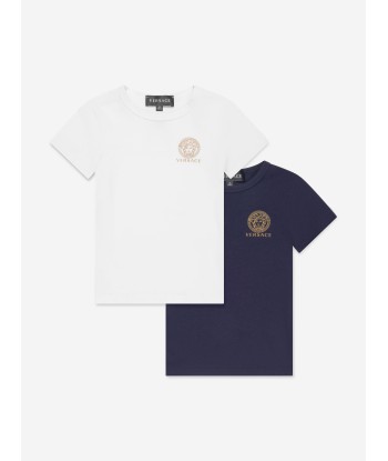 Versace Boys Logo T-Shirt Set (2 Pack) in Blue 50-70% off 