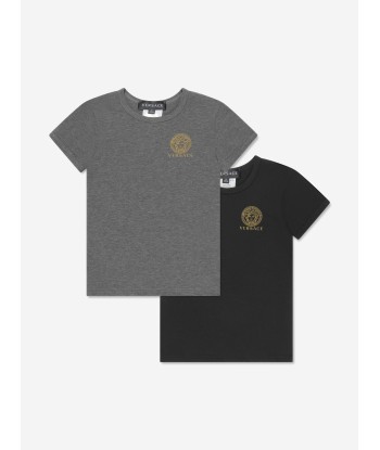 Versace Boys Logo T-Shirt Set (2 Pack) in Grey s'inspire de l'anatomie humaine