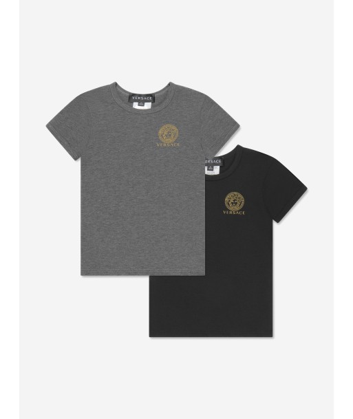 Versace Boys Logo T-Shirt Set (2 Pack) in Grey s'inspire de l'anatomie humaine