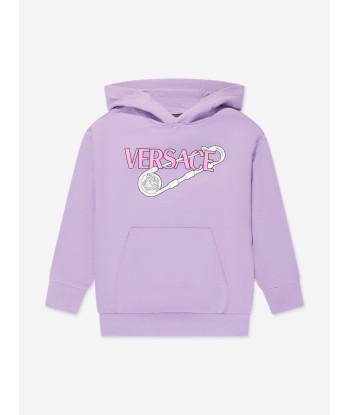 Versace Girls Safety Pin Logo Hoodie in Lilac outlet