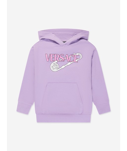 Versace Girls Safety Pin Logo Hoodie in Lilac outlet