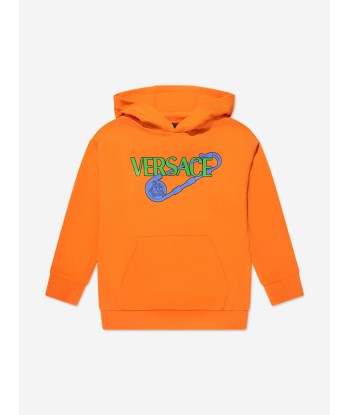 Versace Kids Safety Pin Logo Hoodie in Orange Jusqu'à 80% De Réduction