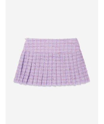 Versace Girls Pleated Tweed Skirt in Lilac est présent 