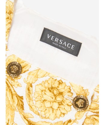 Versace Girls Sleeveless Barocco Dress in Gold en stock