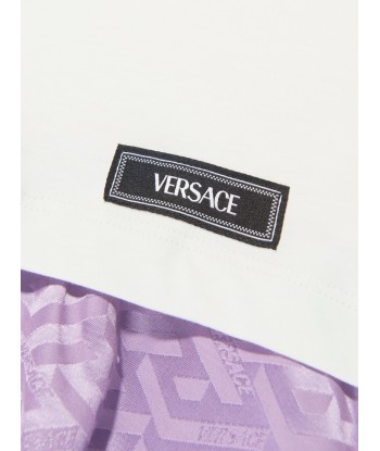 Versace Girls La Greca Jacquard Dress in White en ligne des produits 