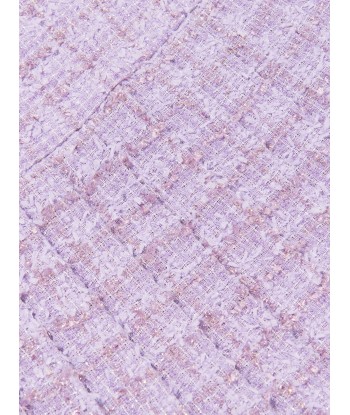 Versace Girls Pleated Tweed Skirt in Lilac est présent 