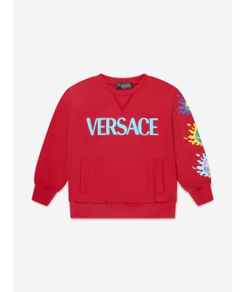 Versace Boys Logo Sweatshirt in Red Par le système avancé 