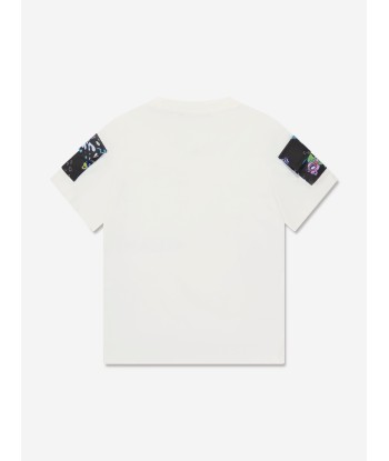 Versace Boys Crocodile Pocket Sleeve T-Shirt in White les ligaments