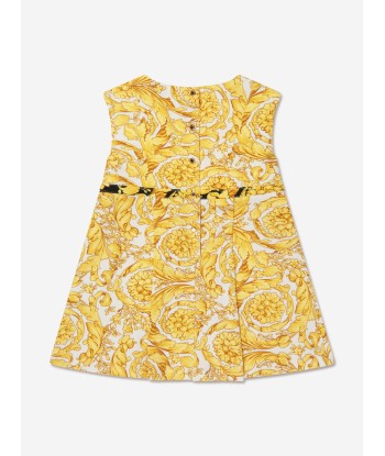 Versace Baby Girls Sleeveless Barocco Dress in Gold meilleur choix