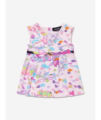 Versace Baby Girls Sleeveless Orchid Dress in Pink de pas cher