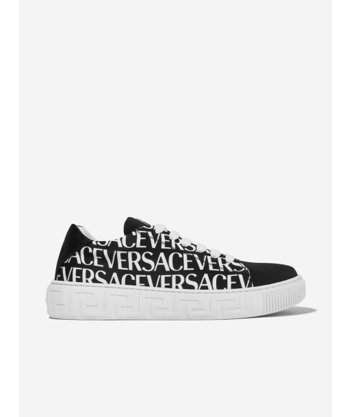 Versace Kids La Greca Logo Trainers in Black pas chere