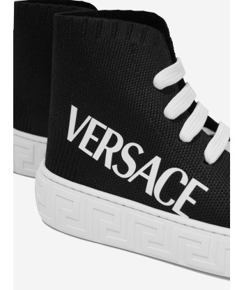 Versace Kids Logo High Top Trainers in Black le concept de la Pate a emporter 