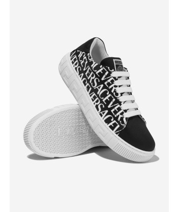 Versace Kids La Greca Logo Trainers in Black pas chere