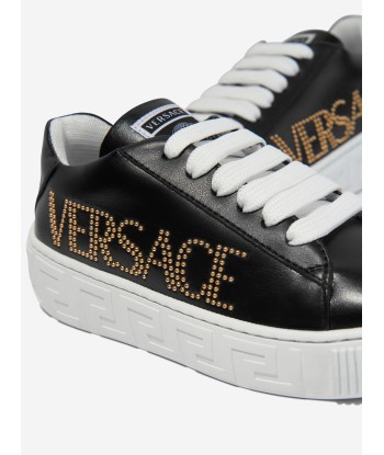 Versace Kids Leather Logo Trainers in Black suggérées chez