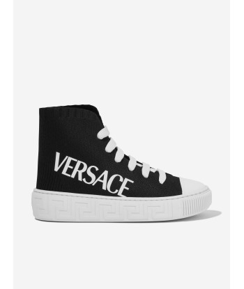 Versace Kids Logo High Top Trainers in Black le concept de la Pate a emporter 