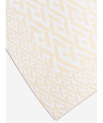 Versace Baby Knitted Blanket in White shop