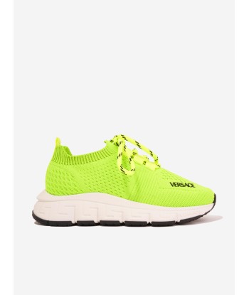 Versace Kids Logo Slip On Trainers in Neon Yellow pour bénéficier 