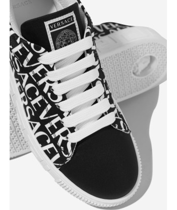 Versace Kids La Greca Logo Trainers in Black pas chere