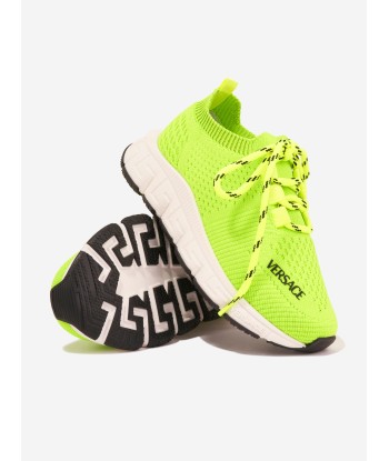 Versace Kids Logo Slip On Trainers in Neon Yellow pour bénéficier 