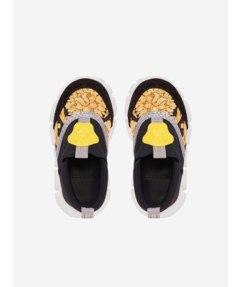 Versace Kids Barocco Slip On Trainers in Black Paris Déstockage Promo