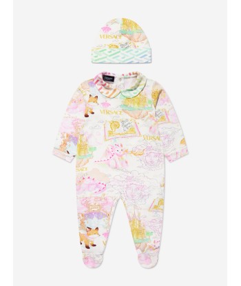 Versace Baby Girls Babygrow And Hat Gift Set in Multicolour pas cheres