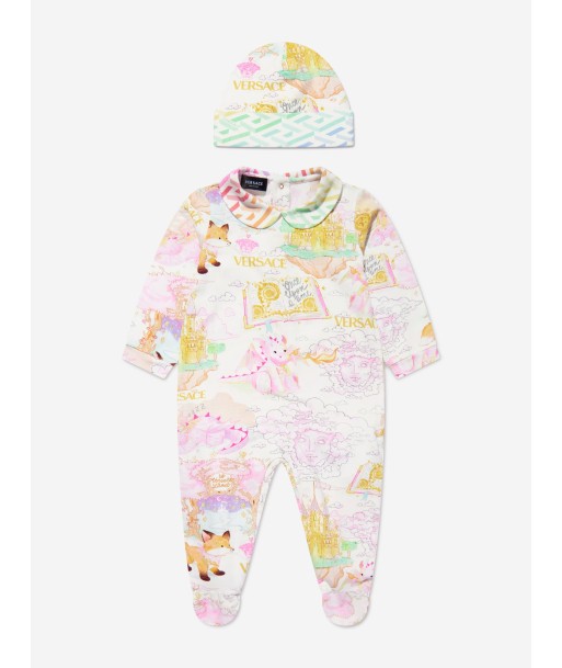 Versace Baby Girls Babygrow And Hat Gift Set in Multicolour pas cheres