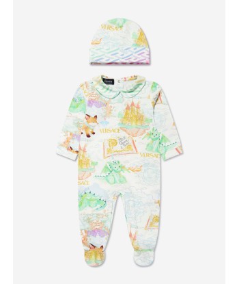 Versace Baby Boys Babygrow And Hat Gift Set in Multicolour sur le site 