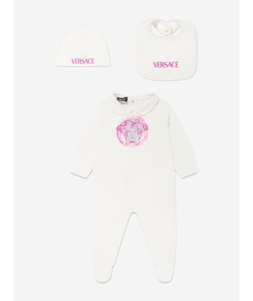 Versace Baby Girls Babygrow Gift Set (3 Piece) in White l'achat 