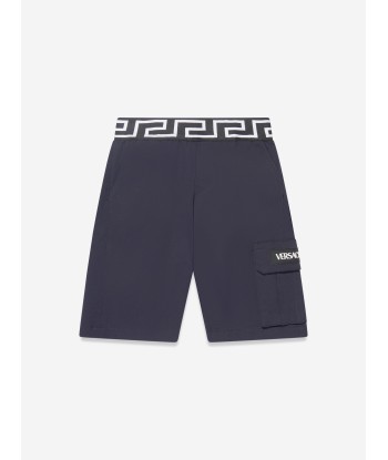 Versace Boys La Greca Pocket Shorts in Navy 50% de réduction en Octobre 2024