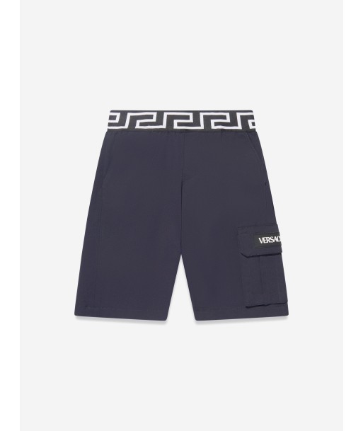 Versace Boys La Greca Pocket Shorts in Navy 50% de réduction en Octobre 2024