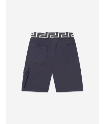 Versace Boys La Greca Pocket Shorts in Navy 50% de réduction en Octobre 2024