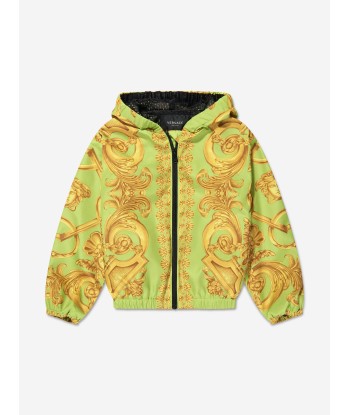 Versace Boys Barocco Zip Up Jacket in Lime online