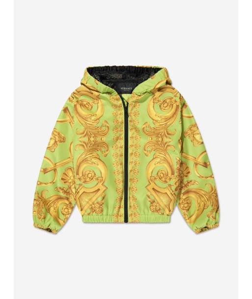 Versace Boys Barocco Zip Up Jacket in Lime online