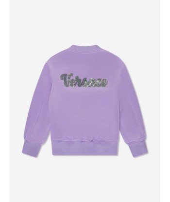 Versace Girls Crystal Studded Bomber Jacket in Lilac plus qu'un jeu 