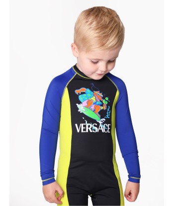 Versace Boys Crocodile Logo Wetsuit in Multicolour store