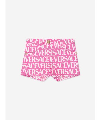 Versace Baby Girls Logo Print Shorts in Pink store